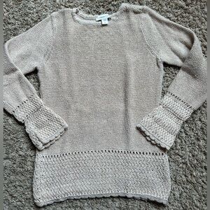 Women’s Coldwater Creek Sweater; Tan With Gold Flecks; Size Small (8)